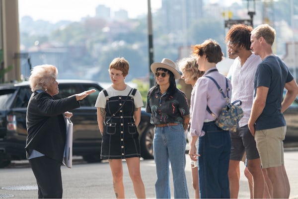 Dreamtime Southern X, Sydney - Must Credit Destination NSW : Small group enjoying an Aboriginal Dreaming Tour with Margret Campbell of Dreamtime Southern X in The Rocks, Sydney